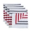 Paderno Basketweave Dishcloth With Scrubber, 4-Pack, Red