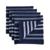 Paderno Best Sellers Basketweave Dishcloth With Scrubber, 4-Pack, Navy