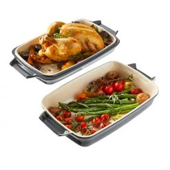 Paderno Bakeware 2-in-1 Ceramic Roaster Set