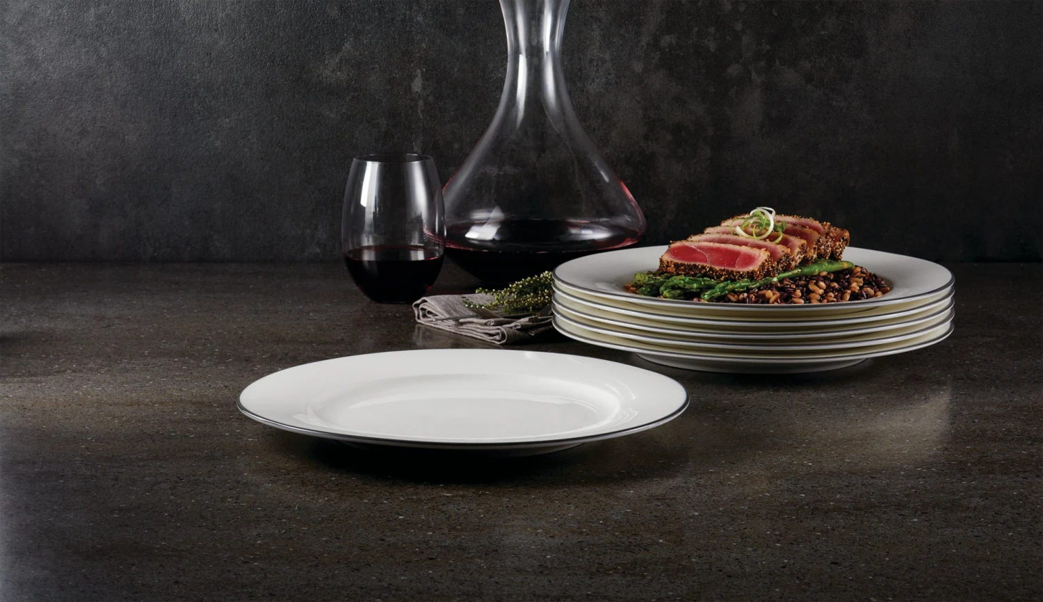 1429835D.jpg Paderno Bonavista Mid-Rim Dinner Plate Set, 6 Piece Best Sellers