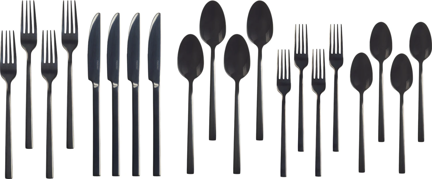 1429848B.jpg Paderno Belvedere Black 20 Piece Flatware Set, Polished Finish Best Sellers