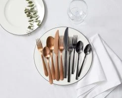 Paderno Caledonia Copper 20 Piece Flatware Set, Matte Finish