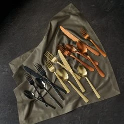 Paderno Summerside Champagne 20 Piece Flatware Set, Matte Finish