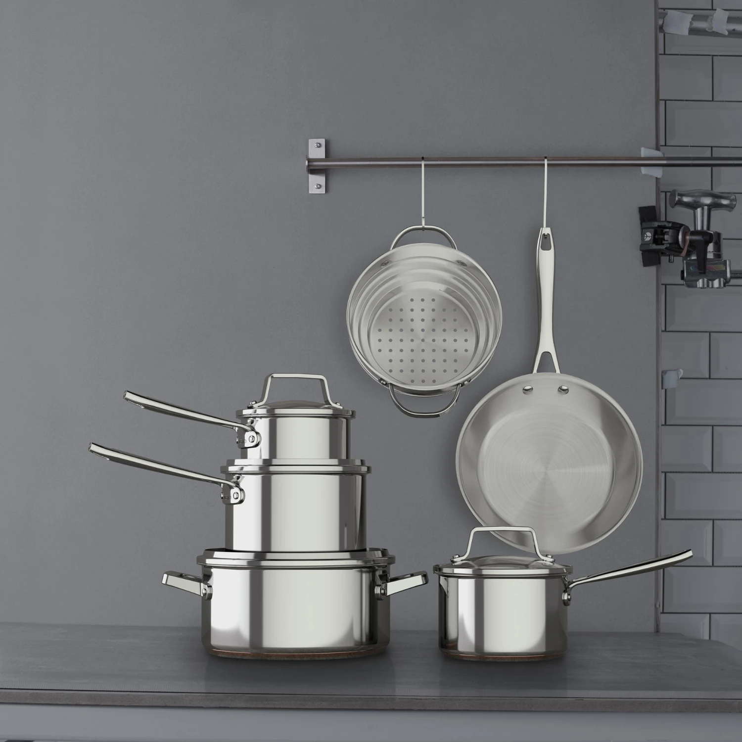 39_cf2afec8-a08e-4cce-b294-c78d65936433-1.png Paderno Cookware Sets Copper Core Stainless Steel Cookset, 12-pc | Batterie De Cuisine En Acier Inoxydable, 12 Pièces