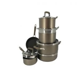 Paderno Classic 12-Piece Champagne Bronze Non-Stick Cookware Set