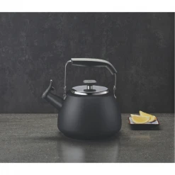 Paderno Stormy Black Stainless Steel Stovetop Kettle | Bouilloire Sur La Cuisinière En Acier Inoxydable Noir Tempête