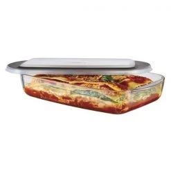 Paderno 3.8 Qt Glass Oblong Baking Dish With Lid Bakeware