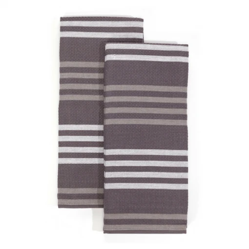 Paderno Basketweave Kitchen Towel 2-Pack, Charcoal | Serviette De Cuisine Tressage De Panier, Gris Foncé, Paq. 2 1 Paderno Basketweave Kitchen Towel 2-Pack, Charcoal | Serviette De Cuisine Tressage De Panier, Gris Foncé, Paq. 2