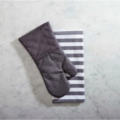 Paderno Yarn-Dyed Kitchen Towel 2-Pack, Charcoal | Serviette De Cuisine Tissée-teinte, Paq. 2, Gris Foncé