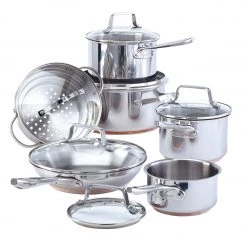 Paderno Cookware Sets Copper Core Stainless Steel Cookset, 12-pc | Batterie De Cuisine En Acier Inoxydable, 12 Pièces