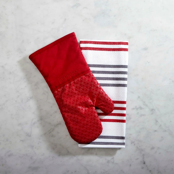Red_Oven_Mitt_Striped_Kitchen_Towel.png Paderno Basketweave Kitchen Towel 2-Pack, Red | Serviette De Cuisine Tressage De Panier, Rouge, Paq. 2 Best Sellers