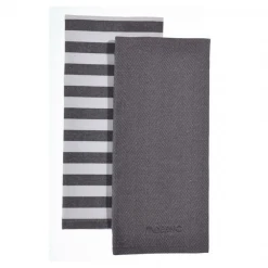Paderno Sales Shop 25 Paderno Yarn-Dyed Kitchen Towel 2-Pack, Charcoal | Serviette De Cuisine Tissée-teinte, Paq. 2, Gris Foncé
