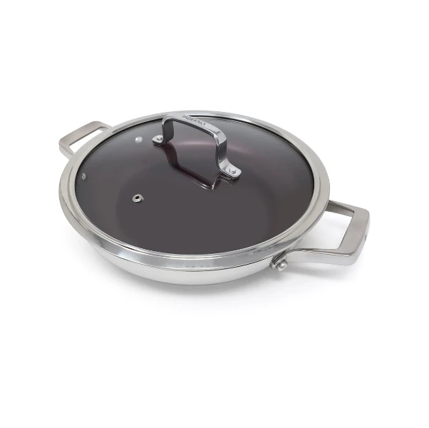 stainless_steel_fry_pan_2.png Paderno Canadian Signature Stainless Steel Non-Stick Everyday Pan, 28 Cm | Poêle Tout Usage Antiadhésive En Acier Inoxydable Signature Canadienne, 28 cm Cookware